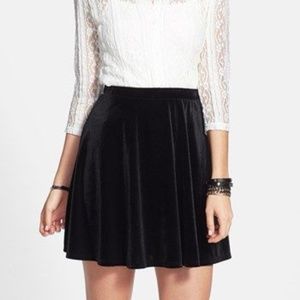 Frenchi Black velvet skater skirt